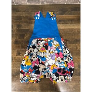 Disney Mickey Minnie Donald Daisy Blue Bubble Romper Shortalls Kids